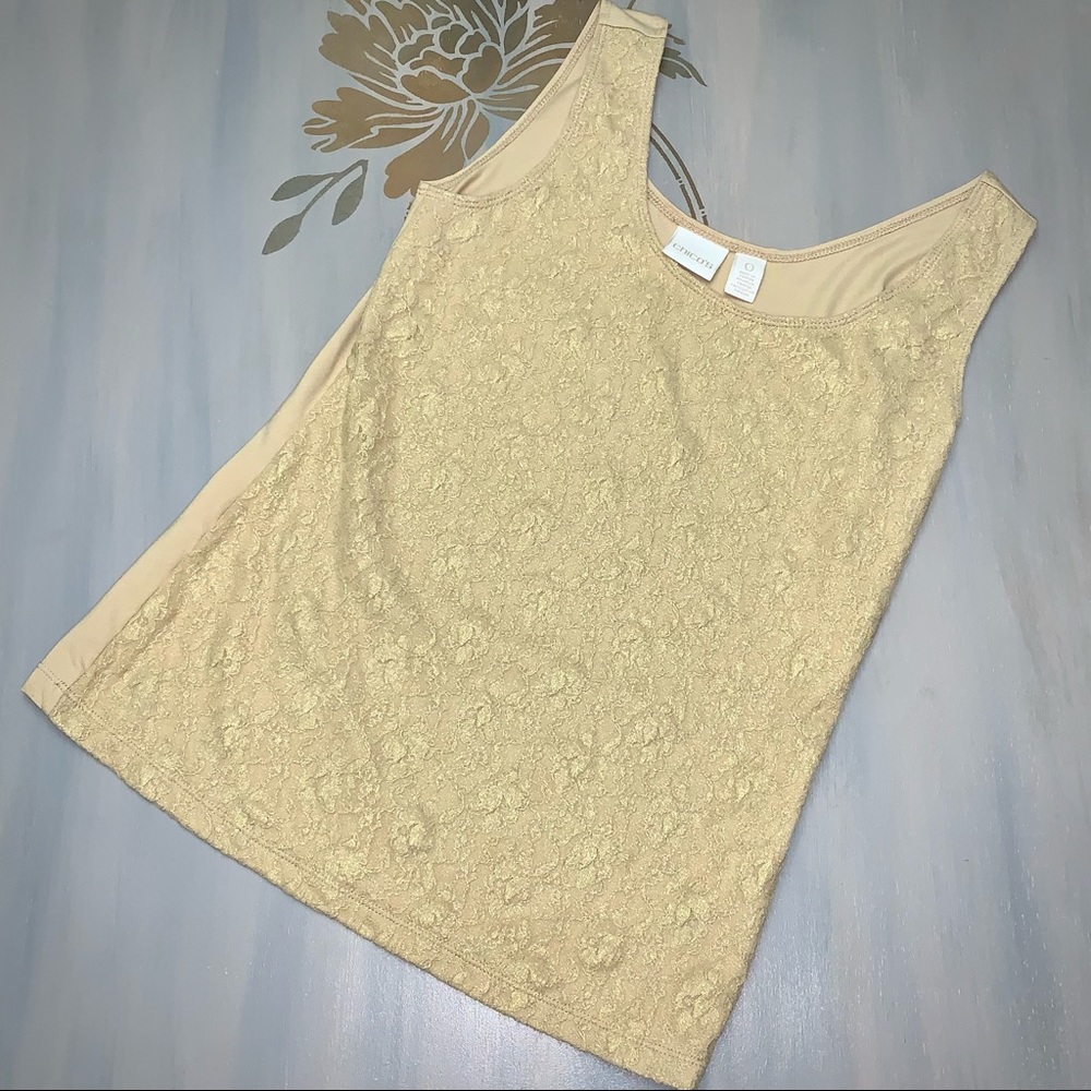 💕Chico’s shimmer gold tank Size 0 (small)